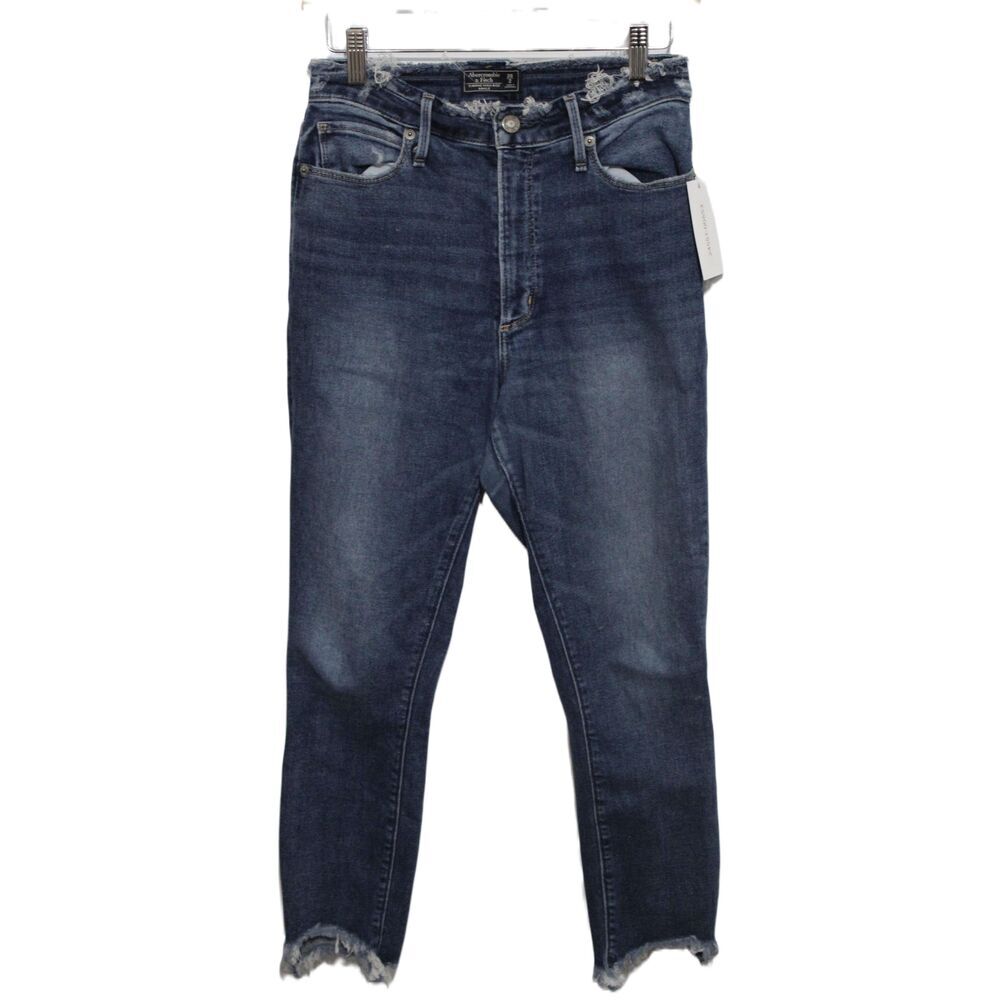 Womens Abercrombie & Fitch Simone High Rise Ankle Blue Skinny Jeans Size 26 2